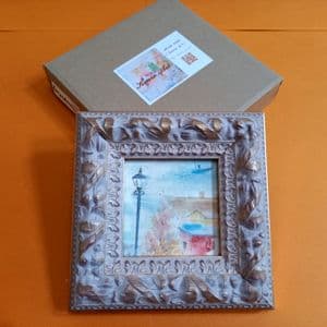 日本画ミニフレーム「 lampadaire」 日本画ミニフレーム「 lampadaire」