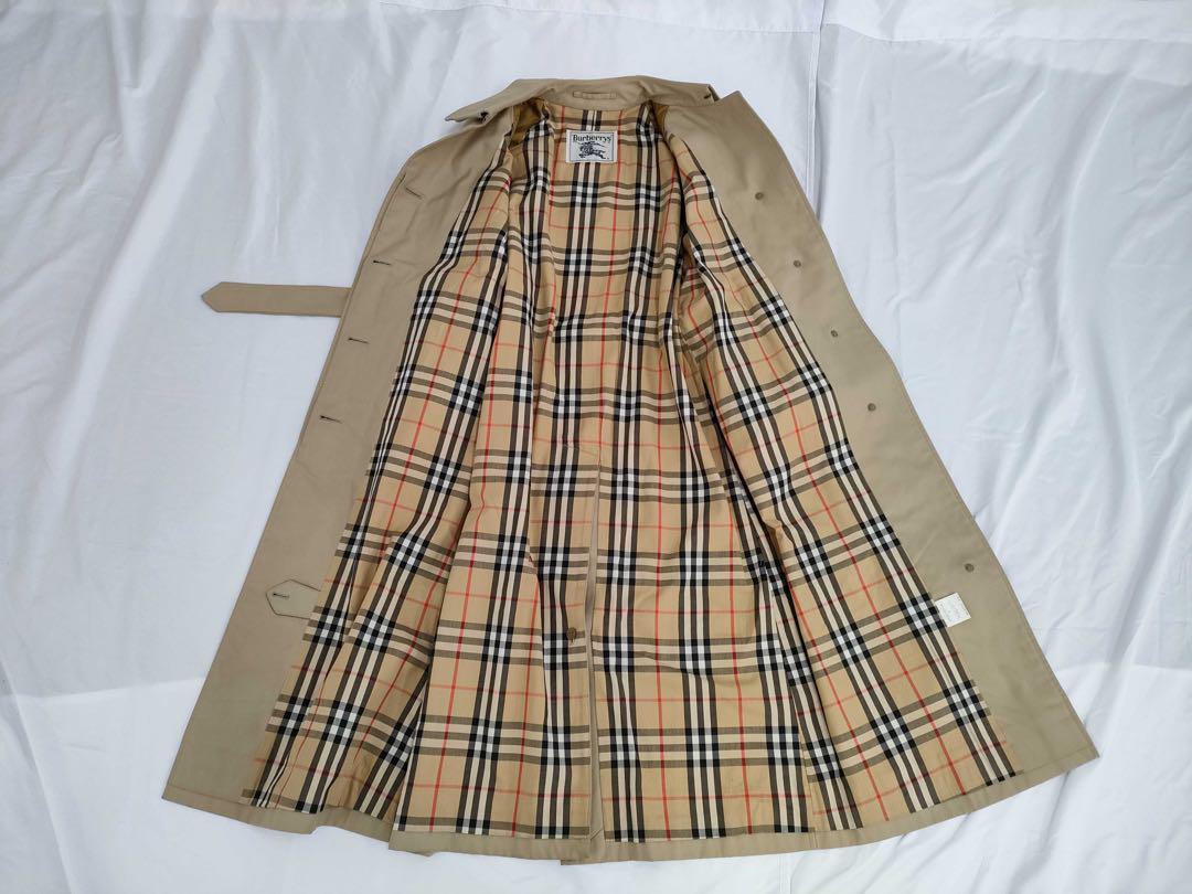 備品完　Burberry ステンカラーコート　レディース　ベージュ　ノバチェック