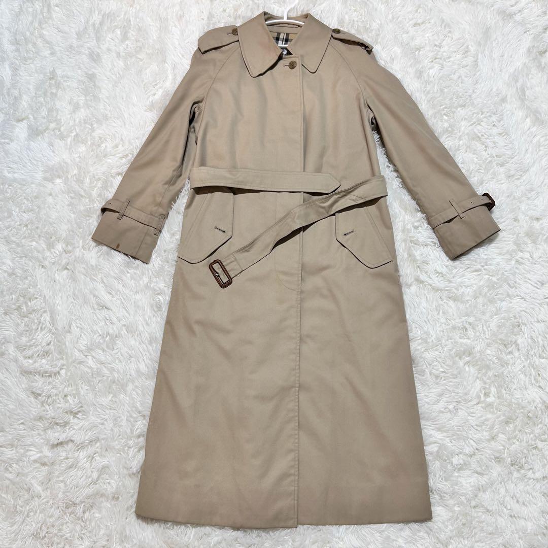 備品完　Burberry ステンカラーコート　レディース　ベージュ　ノバチェック