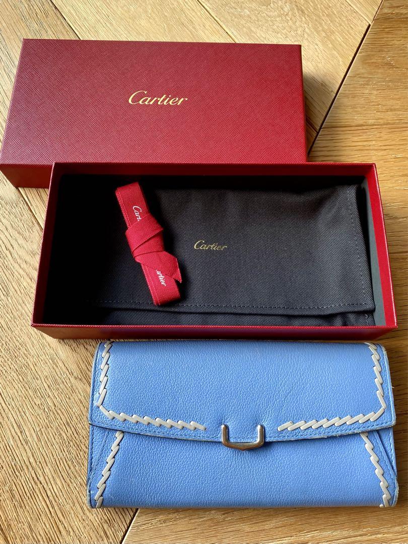カルティエ　Cartier 水色の長財布 箱付