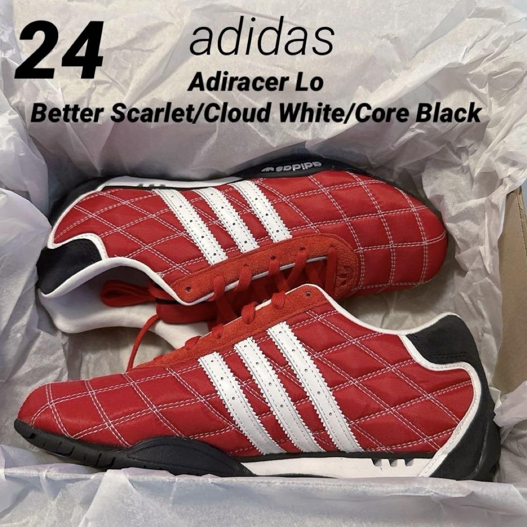 【新品未使用】adidas アディレーサーロー 赤 24cm 海外限定