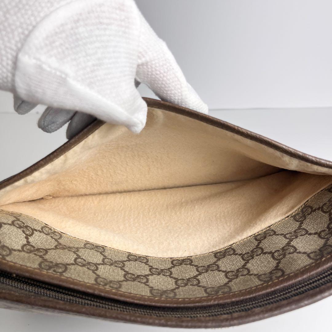 ✨美品✨ GUCCI オールド クラッチバッグ レザー PVC ブラウン GG