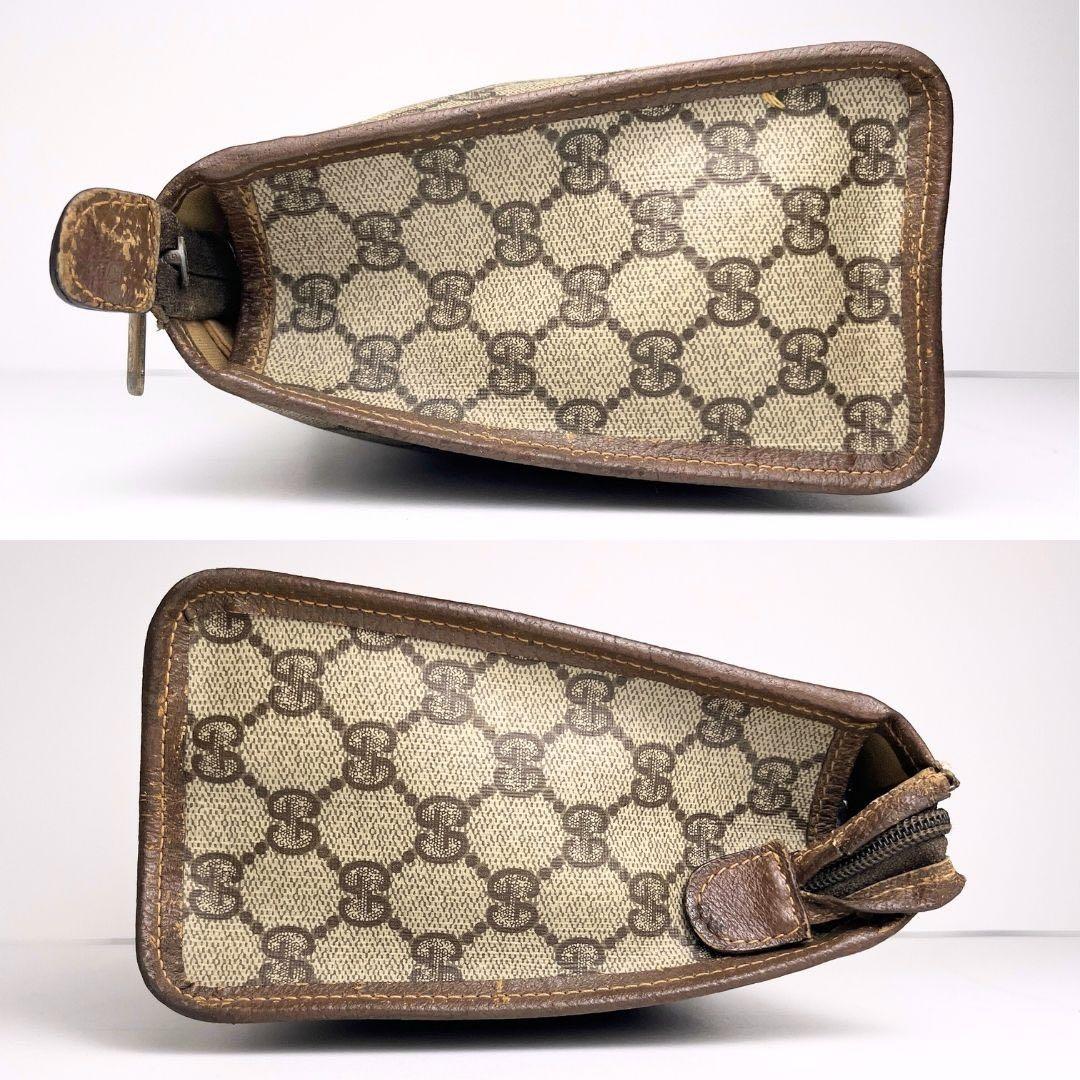 ✨美品✨ GUCCI オールド クラッチバッグ レザー PVC ブラウン GG