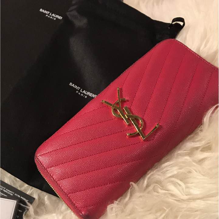 saintlaurent ピンク長財布