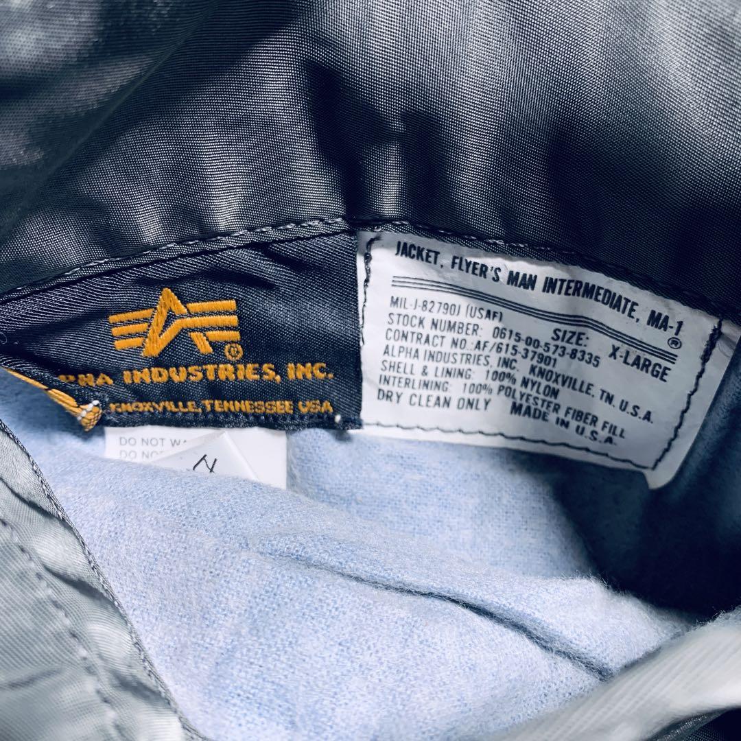 焼肉ラバーUSA製 ALPHA INDUSTRIES【XL】MA-1 90