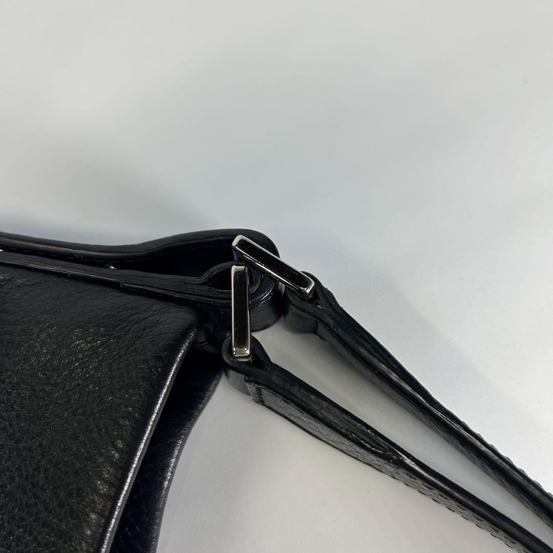 【美品】ヒロフ　ヴィータ ハンドバッグ　2wayシボ革　Hロゴ 大容量　黒