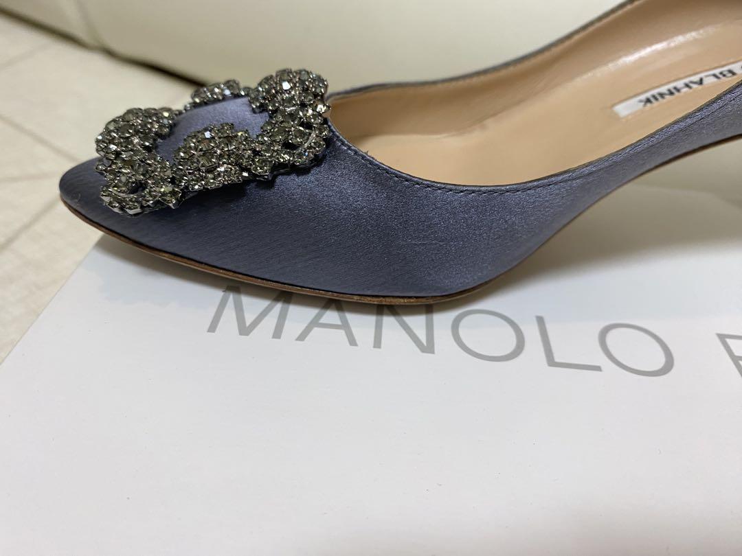 MANOLO BLAHNIK マノロブラニク ハンギシ　サテン 22.5