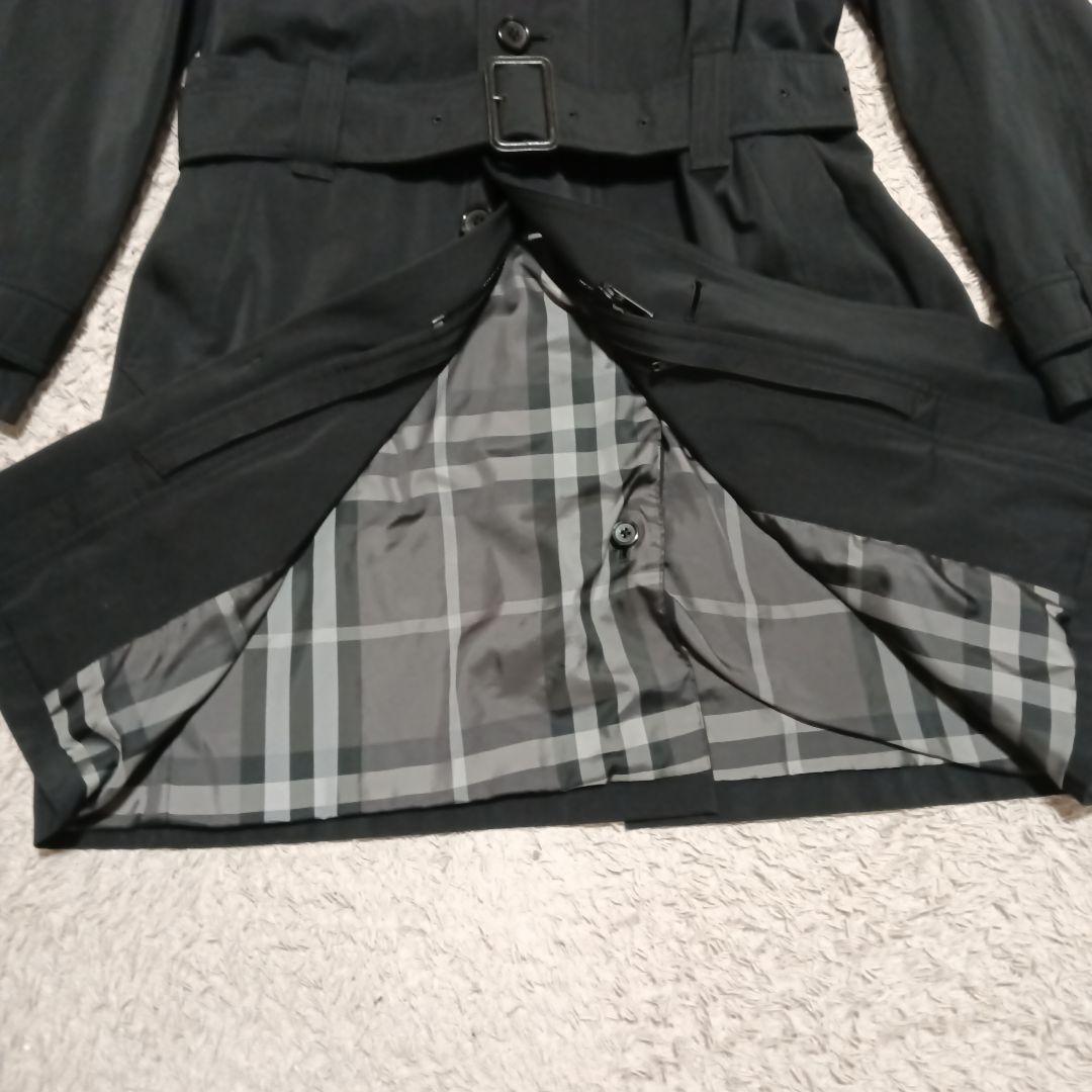 バーバリーロンドン　ロングコート　トレンチコート　ブラック　LL　ベルト付