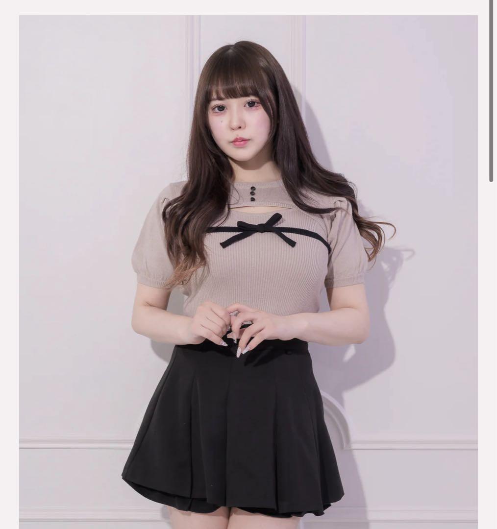 pium バイカラーリボンニットセット