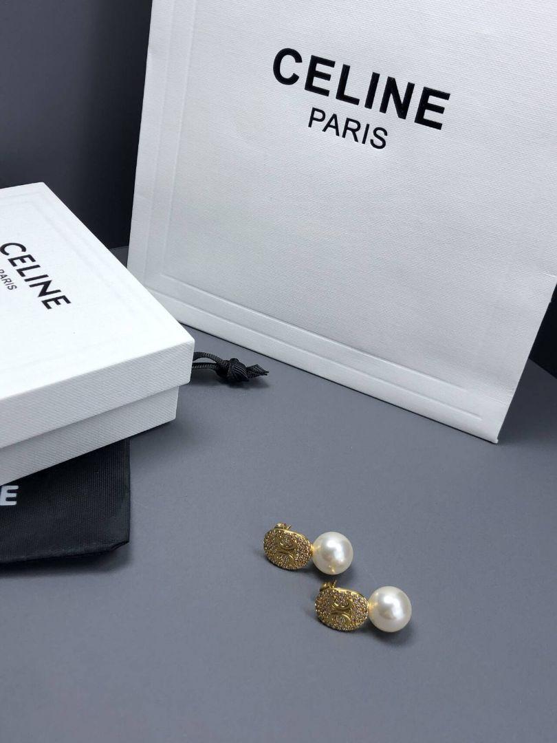キラキラ CELINE セリーヌ パール ピアス