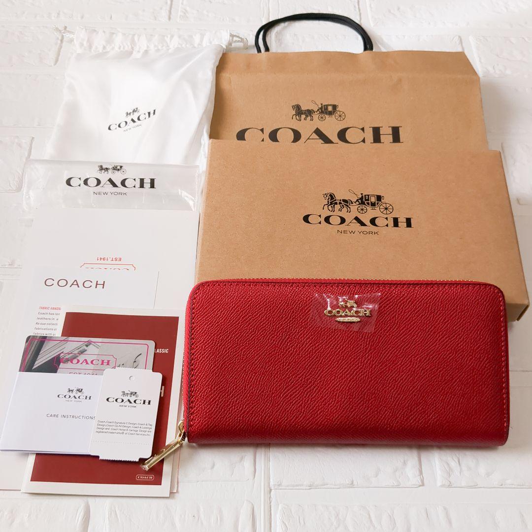 新品未使用】COACH 長財布 レディース 赤 レザー H1483/52372
