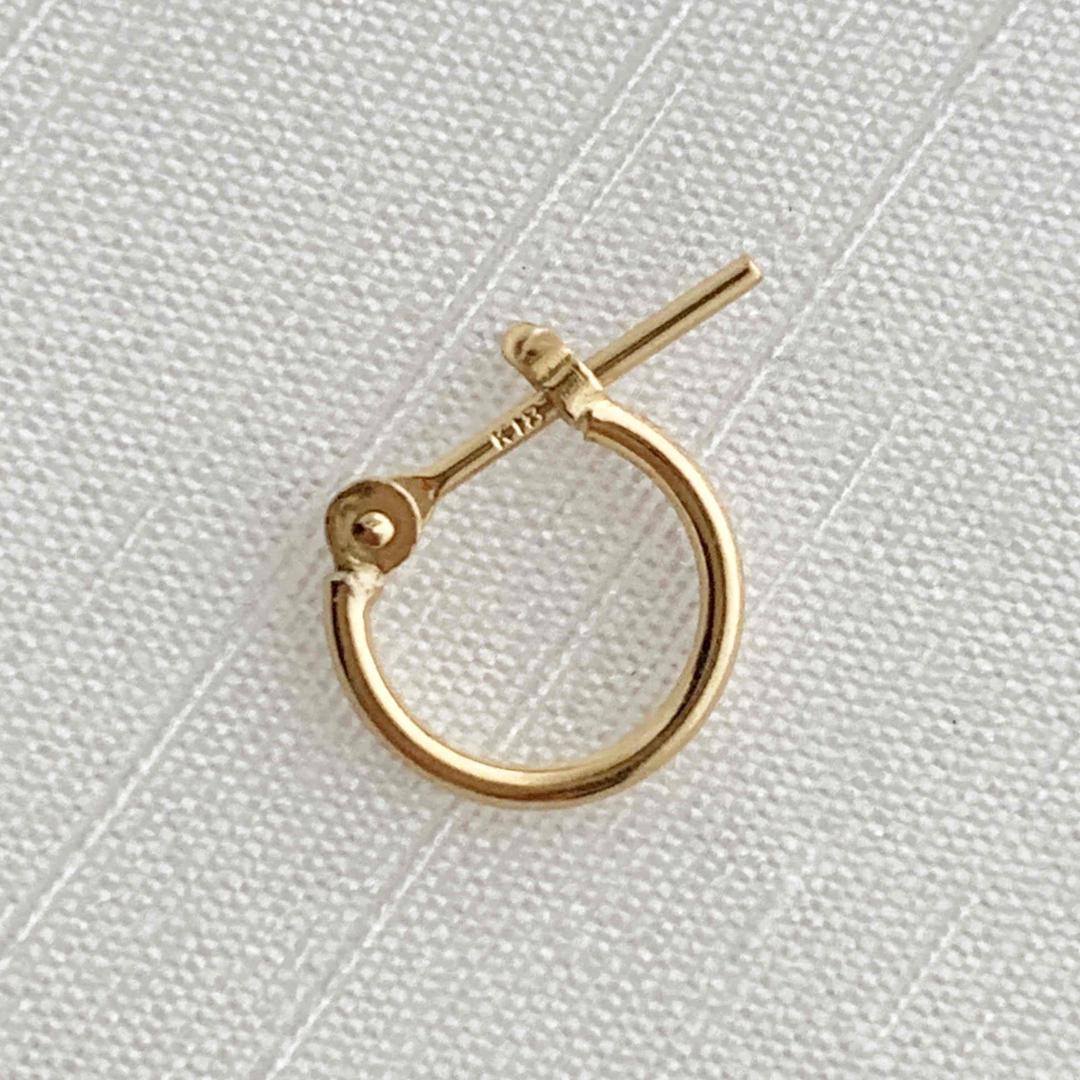 もえみく様専用＊18金【1×8mm 定番フープピアス 】K18刻印入