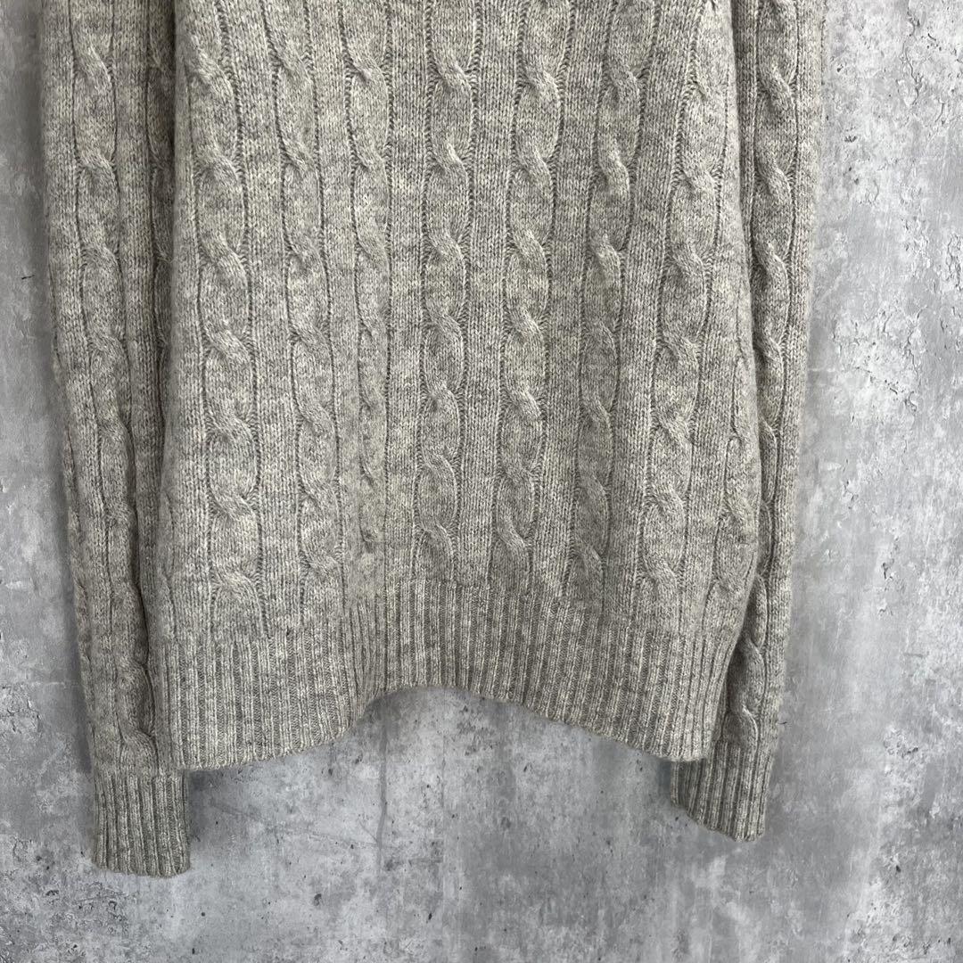 カシミヤ混】ポロ ラルフローレン Vネック ケーブル ニット