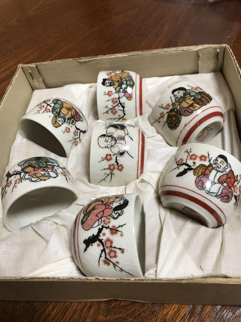 九谷焼秋峰ぐい呑み七福神