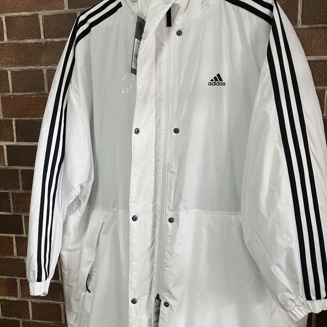 adidas ホワイト ベンチコート　新品未使用　Lサイズ
