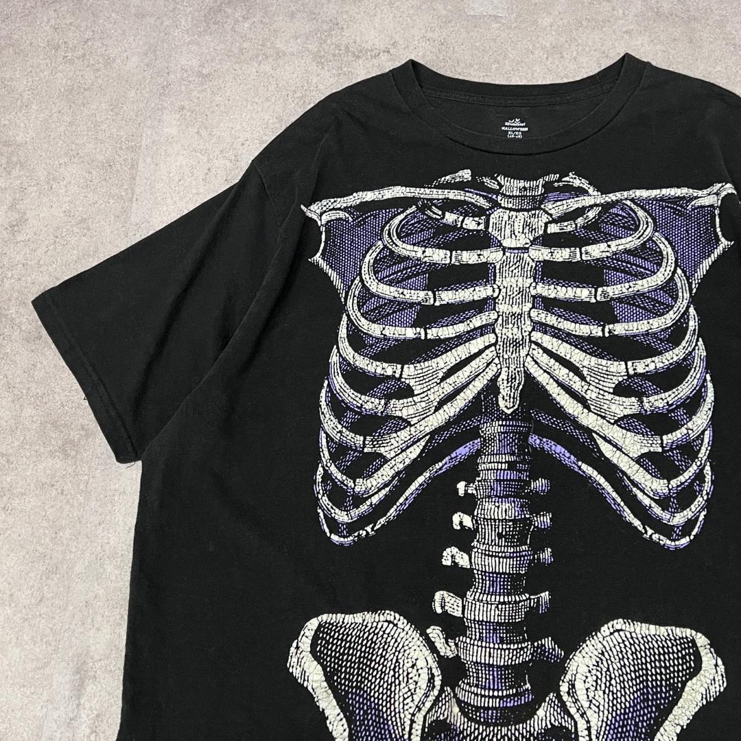 スケルトン 全身骸骨 スカル トップス 半袖Tシャツ 古着