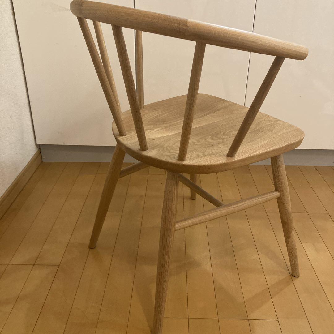 無印良品 MUJI : オーク材アームチェア・丸脚