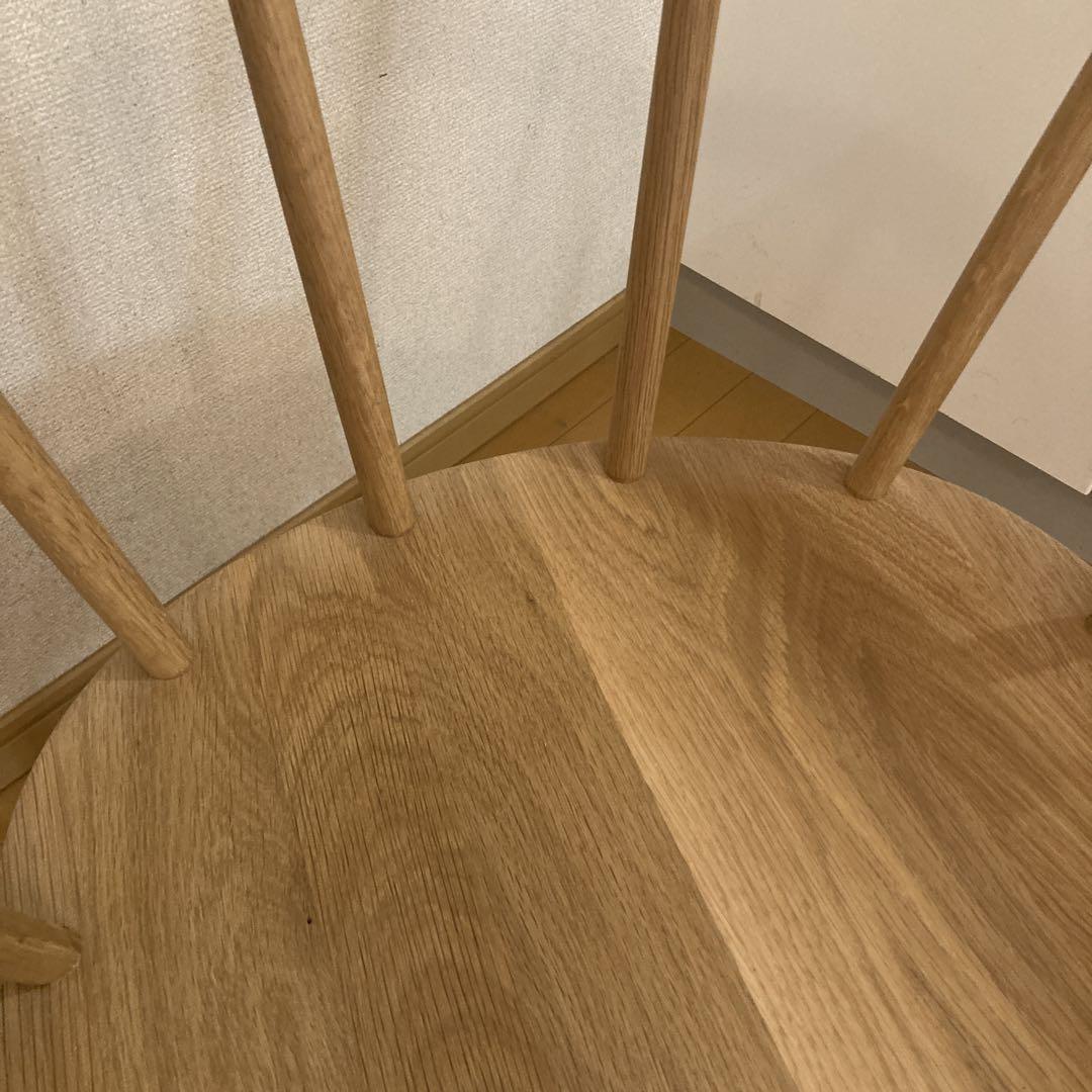 無印良品 MUJI : オーク材アームチェア・丸脚