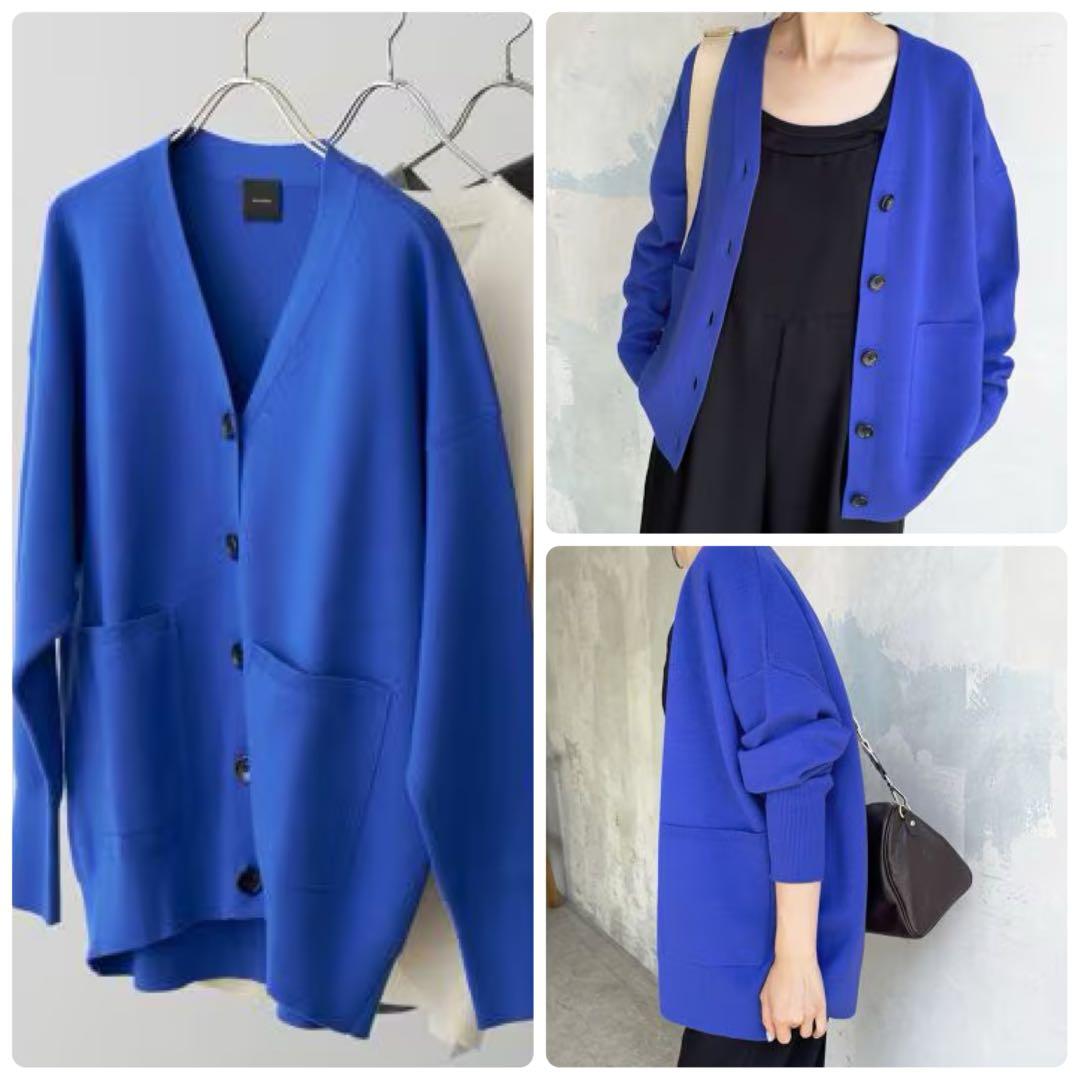 Spick & Span】美品 ダブルジャガード ビッグカーディガン ニット