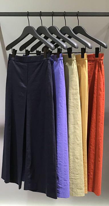 theory luxe 20SS Crunch ワイドプルオンパンツ 紺 38-ネット