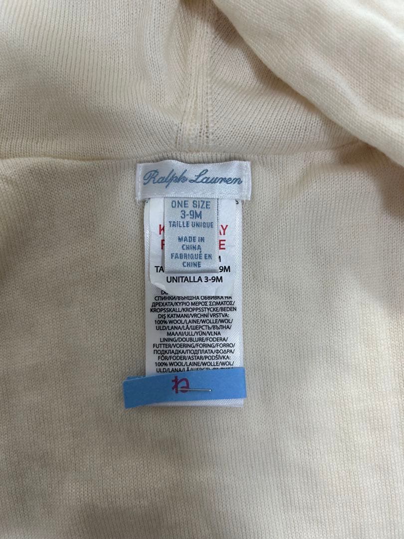 Ralph Lauren ベビーポンチョ 3-9M オフホワイト Ralph Lauren ベビーポンチョ 3-9M オフホワイト