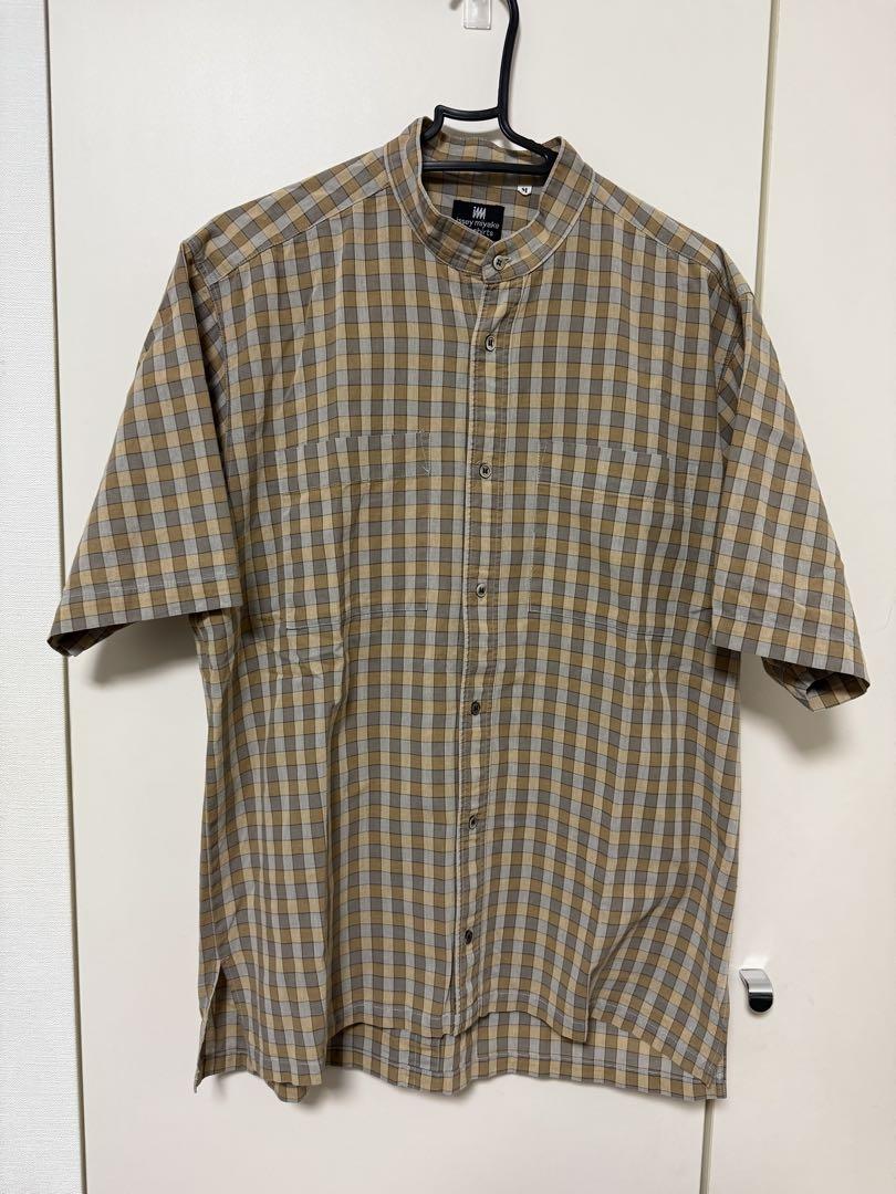 im issey miyake the shirts ノーカラーチェックシャツ