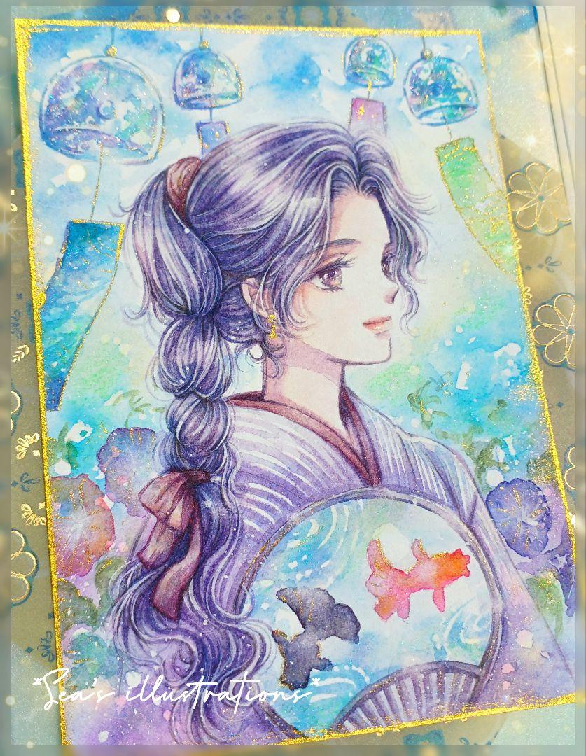 ◇夏祭りの朝◇手描きイラスト