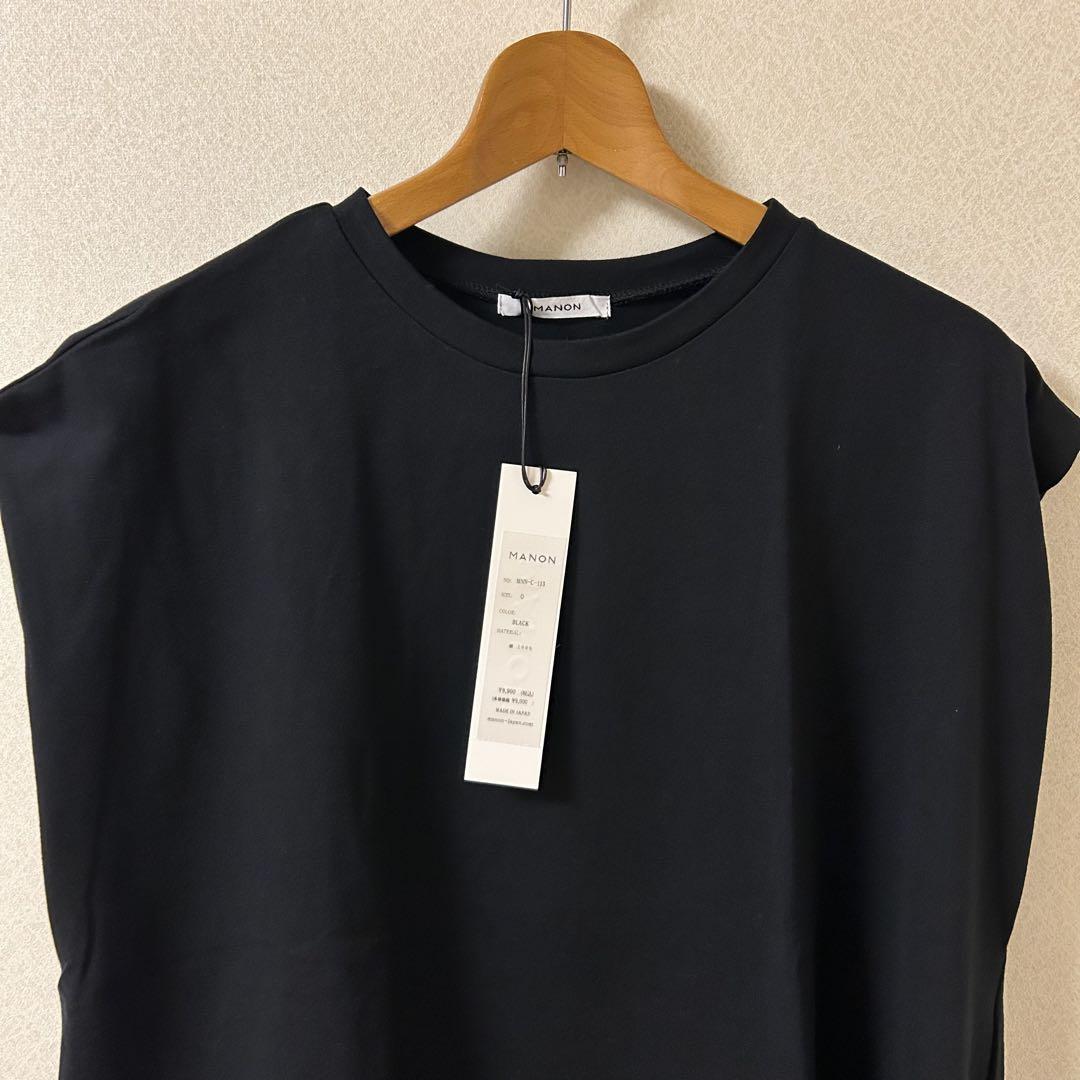 ⭐︎manon マノン　北欧暮らしの道具店　ブラック　フレンチスリーブカットソー⭐︎ manon / マノン / フレンチスリーブカットソー - 北欧、暮らしの