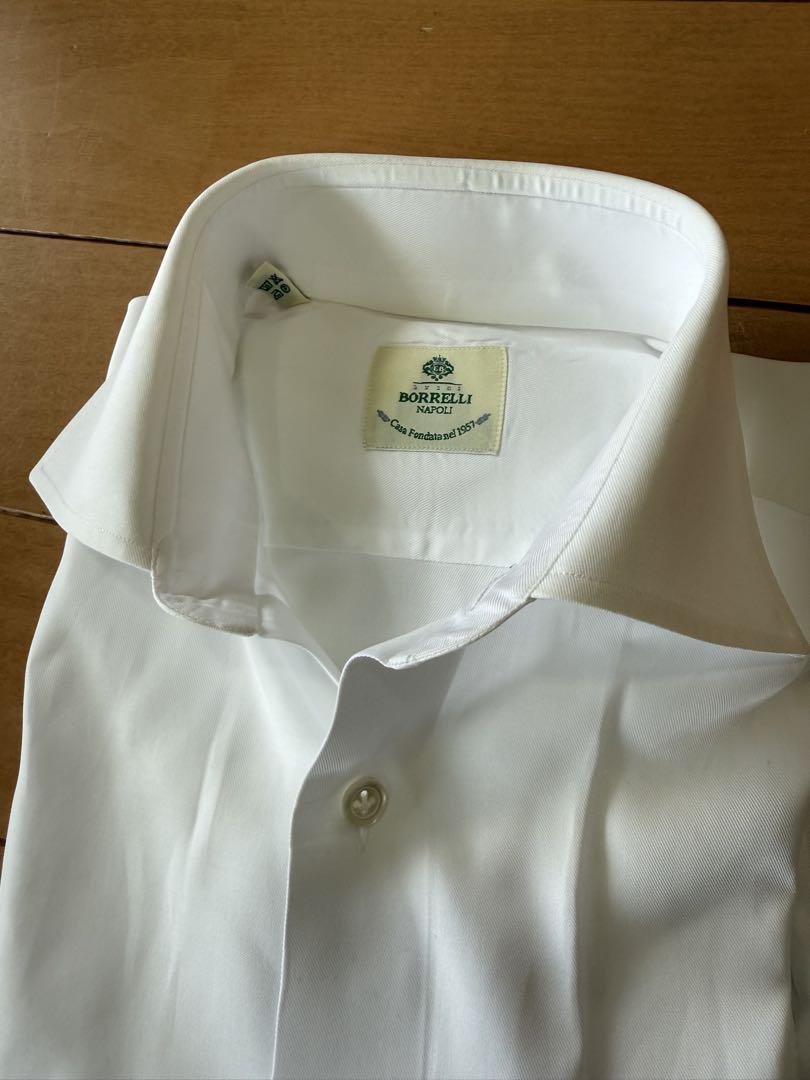 【日曜限定】Luigi Borrelli コットン ドレスシャツ 白 36/14