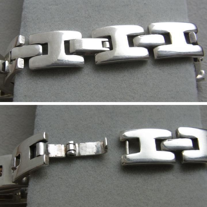 ヴィンテージ SILVER/シルバー製 IDブレスレット 約19cm メンズ
