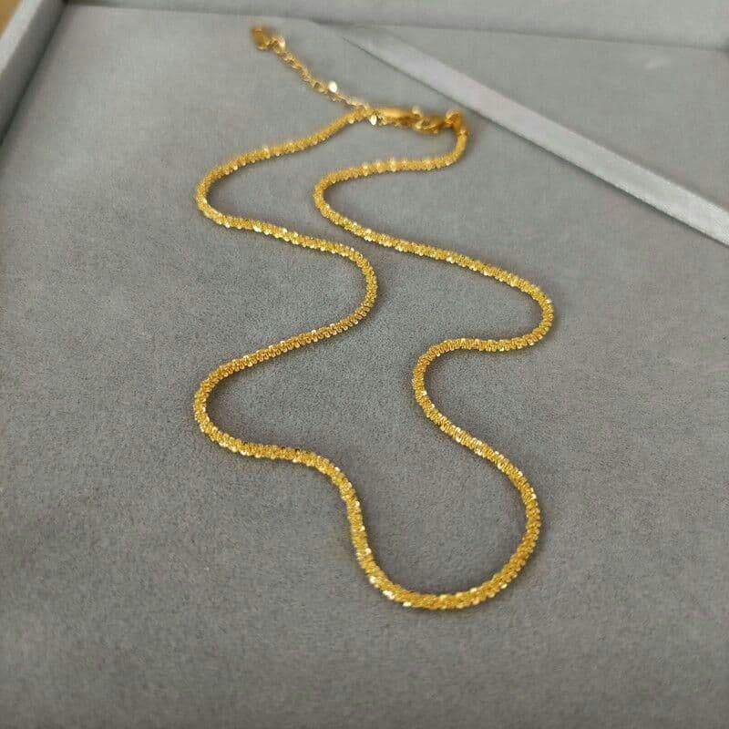 『品質保証』18 K金色の満天星のネックレス鎖骨チェーン6 品質重視』18 Kゴールドネックレス八芒星鎖骨チェーン78 古法金