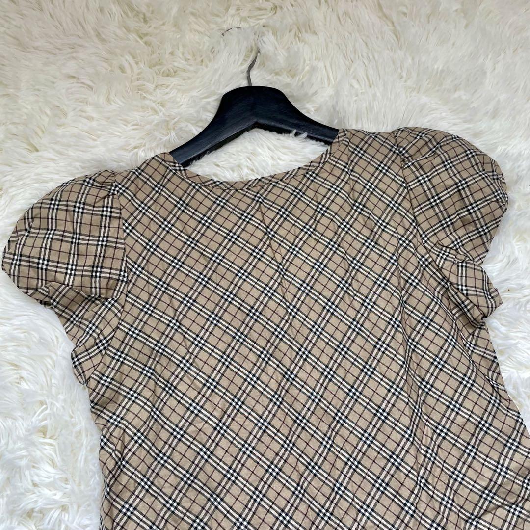 美品　バーバリーブルーレーベル　ノバチェック　チュニック　ブラウス　ベージュ