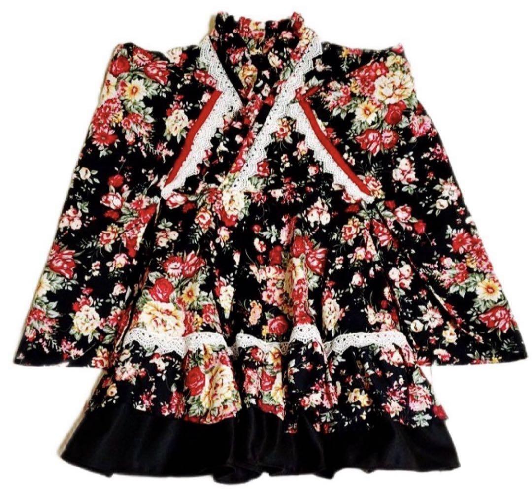 キャサリンコテージ 黒 花柄 着物ドレス 袴セット 卒園式にも！