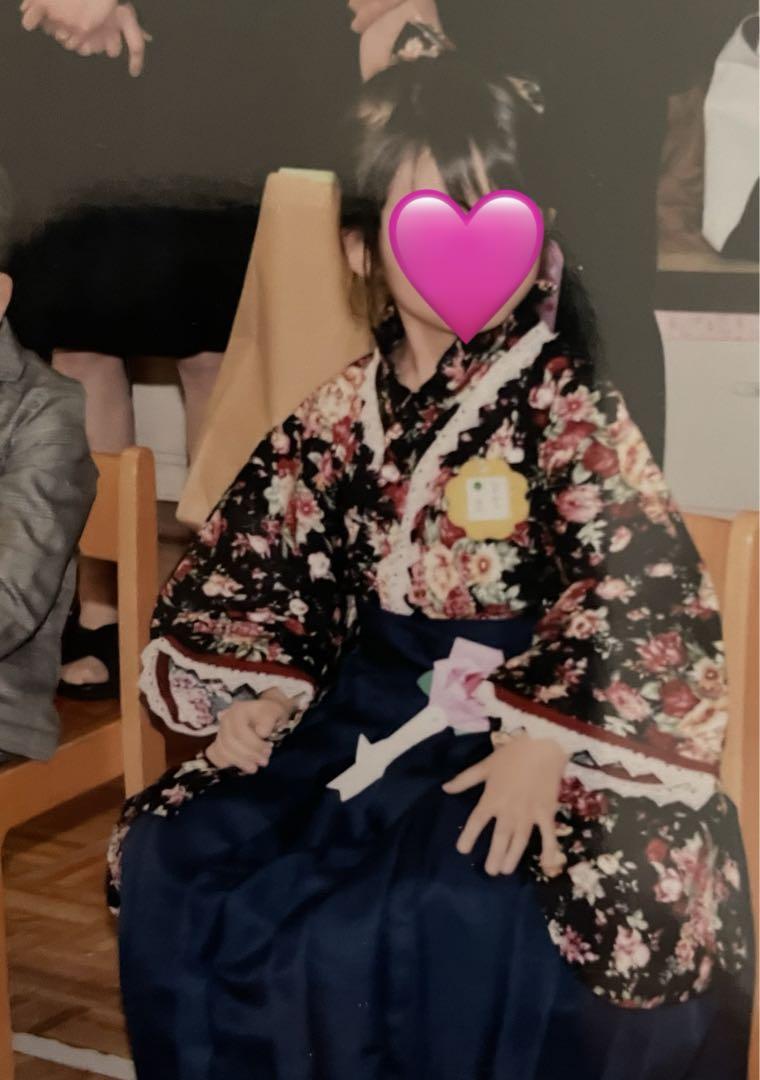 キャサリンコテージ 黒 花柄 着物ドレス 袴セット 卒園式にも！