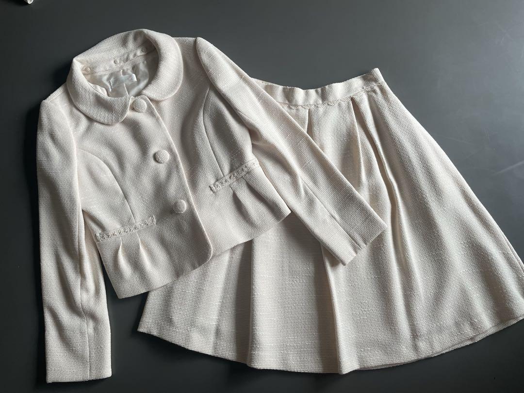【美品】　オンワード　Feroux スーツ　ピンクベージュ　M〜L