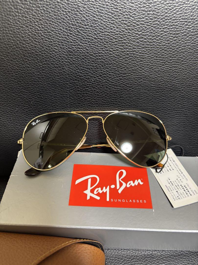 Ray-Ban サングラス 3689 ゴールド/グリーン ケース付き