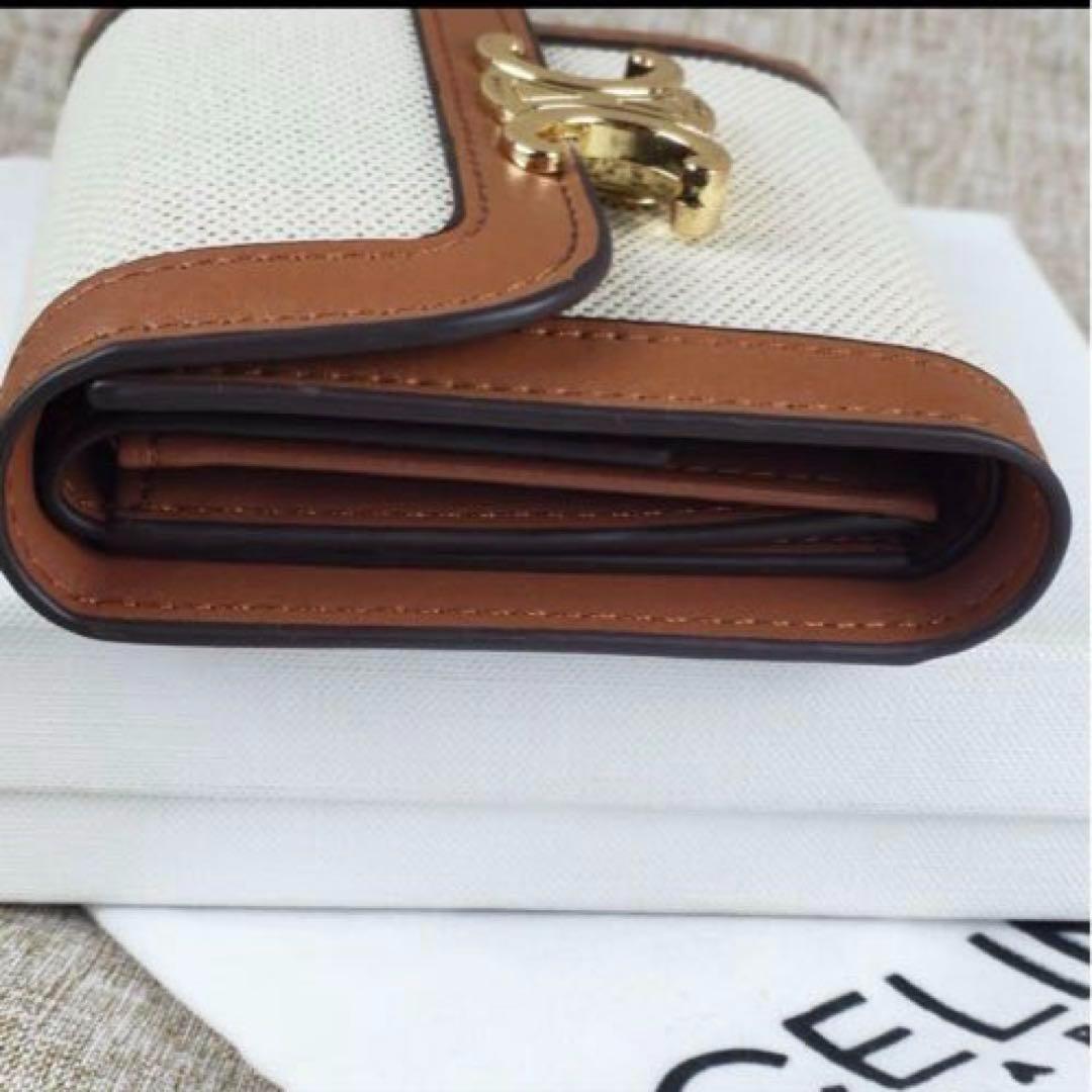 CELINE 三つ折り財布 ベージュ/ブラウン