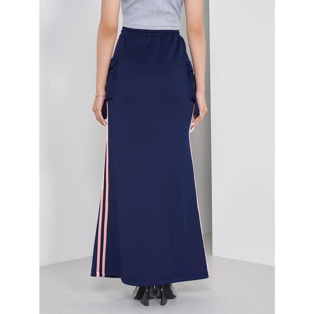 新品 デザインカットパイピングトップス ジャージーマーメイドロングスカート