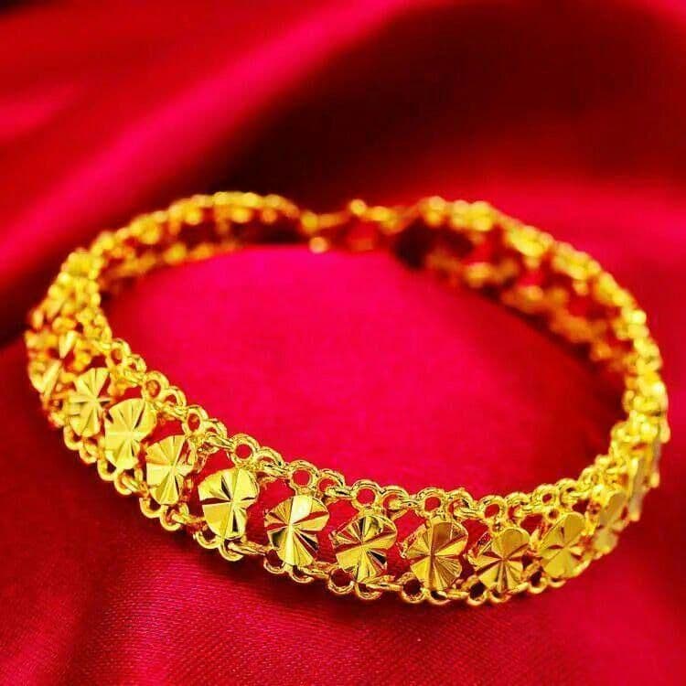 新品未使用?24K金ハートの形のアイデアブレスレット女性ゴールド