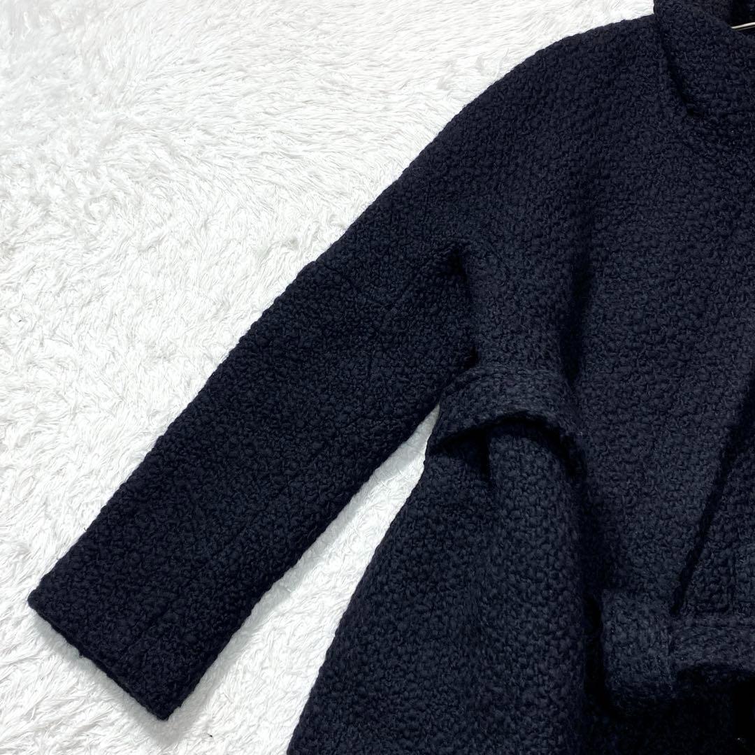 【美品】レサージュ スタンドカラー ウール ジャケット コート 肉厚 比翼仕立て