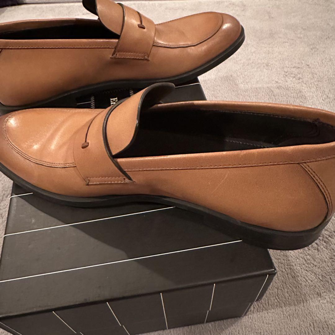 【美品】エルメネジルド ゼニア　zegna レザー　ローファー 7.5 ブラウン
