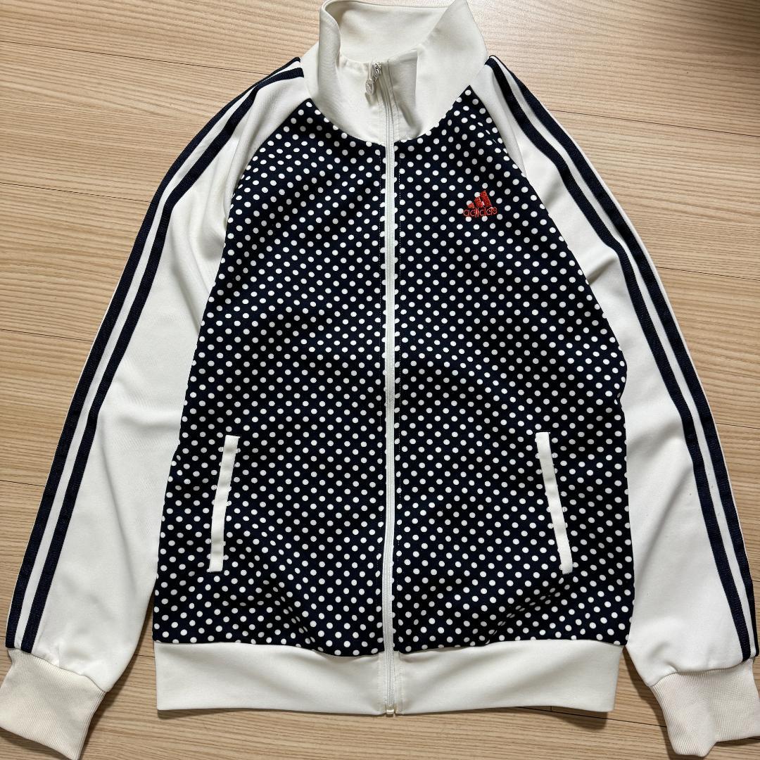 adidas アディダス ドット柄ジャージ セットアップ ネイビー Lサイズ