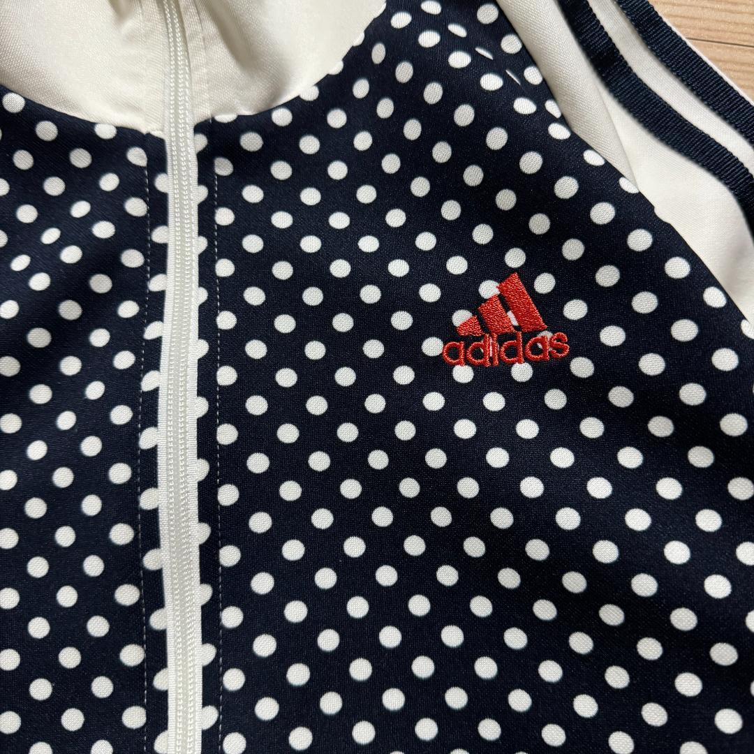 adidas アディダス ドット柄ジャージ セットアップ ネイビー Lサイズ