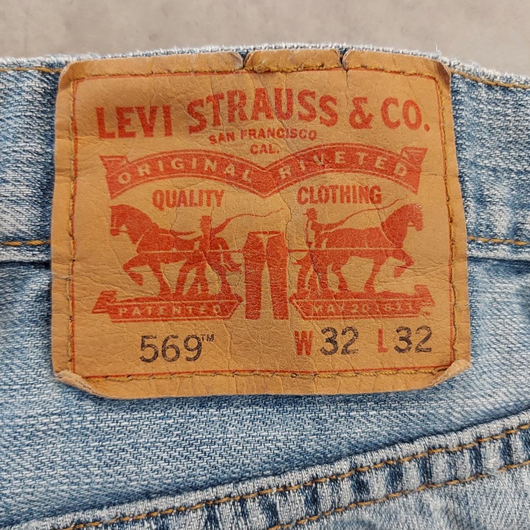 リーバイス569 Levis W32 ブルーデニム 青 ヒゲ 縦落ち 14582