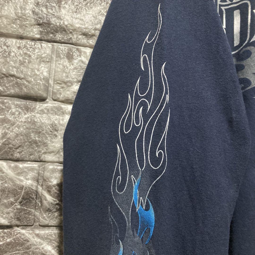 希少 HARLEY DAVIDSON ロンT ハーレーダビッドソン NAVY L