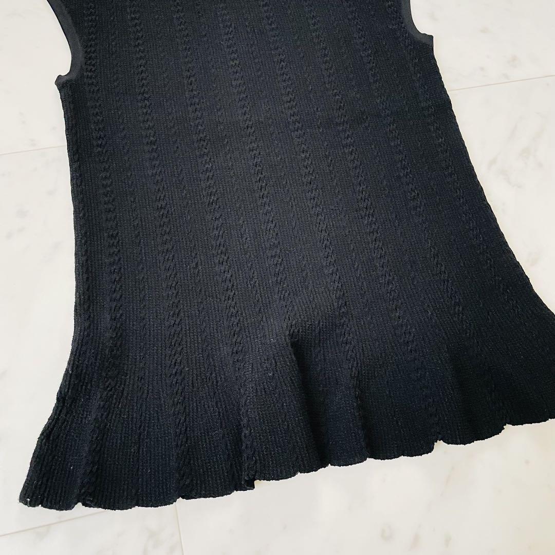 美品✨セオリー サマーニット ノースリーブ ペプラム ブラック 洗える