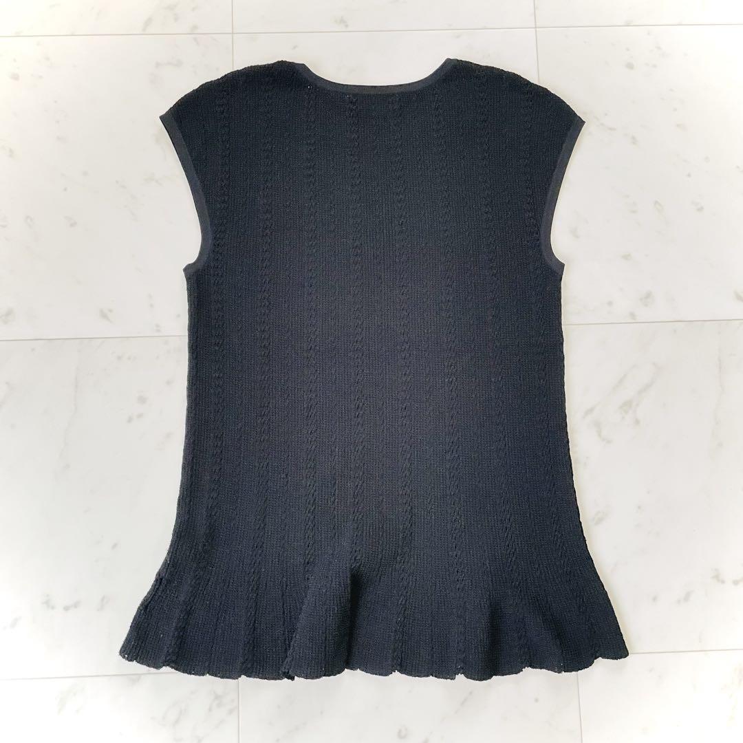 美品✨セオリー サマーニット ノースリーブ ペプラム ブラック 洗える