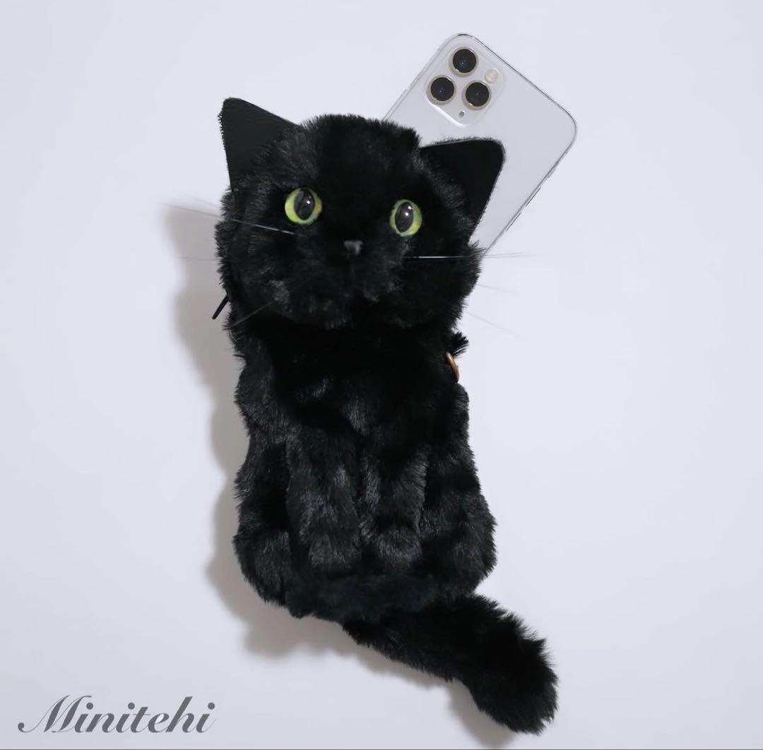 Minitehi 猫スマホショルダー 猫ポシェット