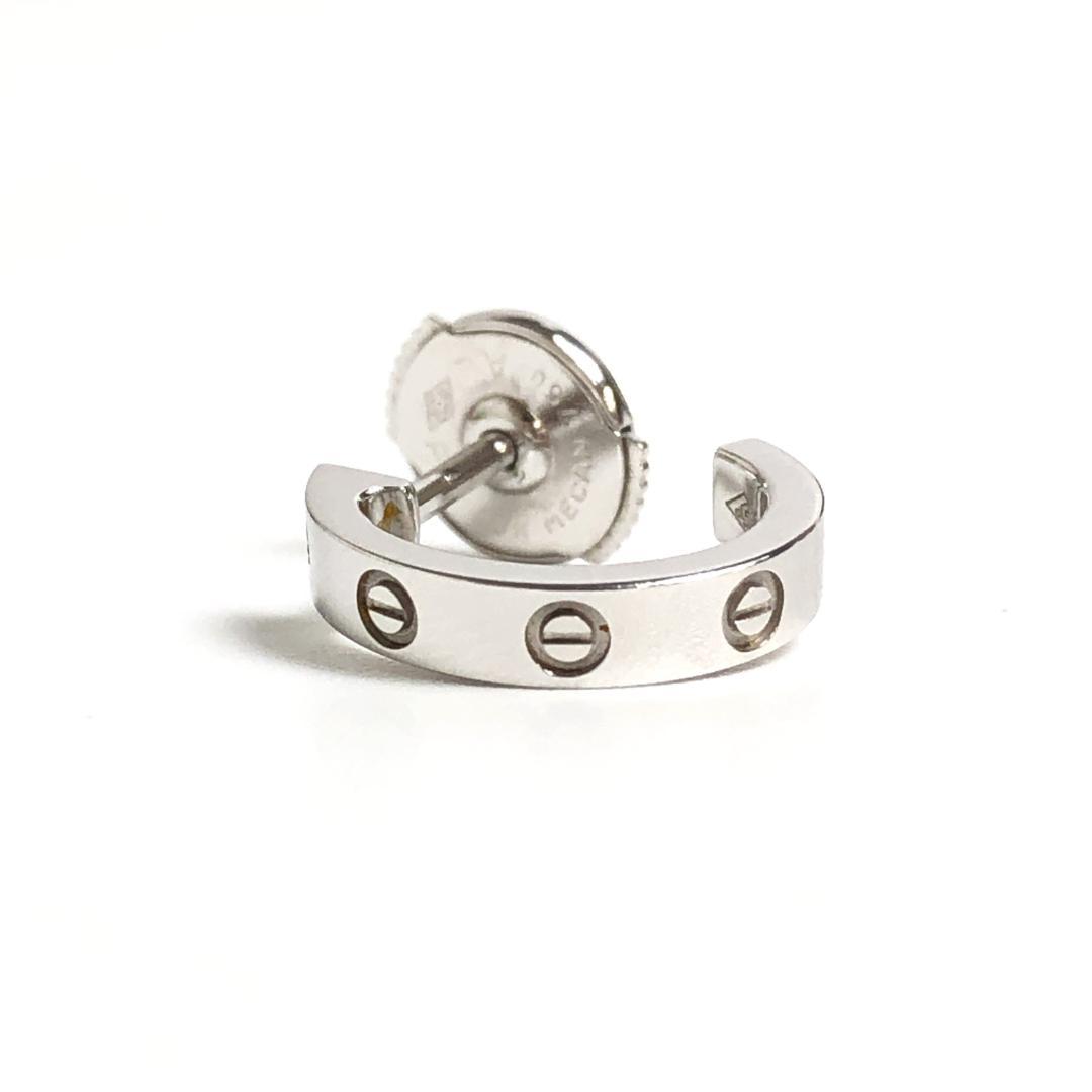 【美品】5F083/カルティエ/ピアス/ミニラブ/フープ/両耳/750/WG