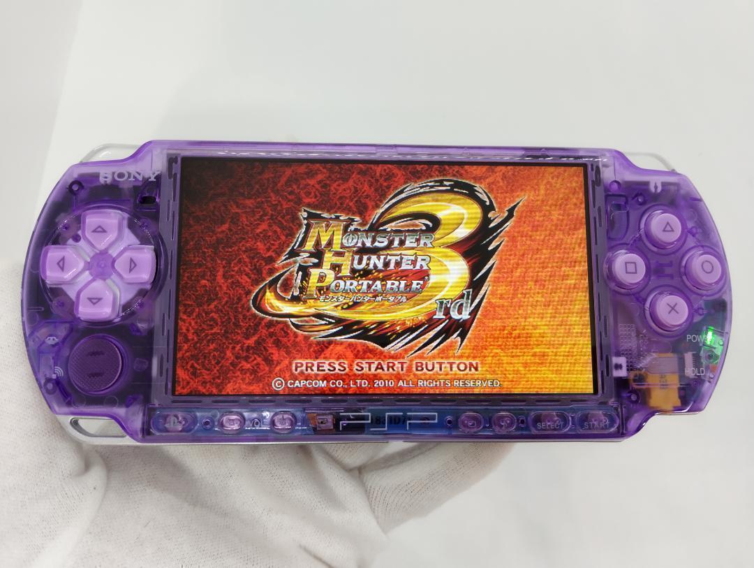 PSP 3000 すぐ遊べるセット【美品・カスタム】スケルトン　紫